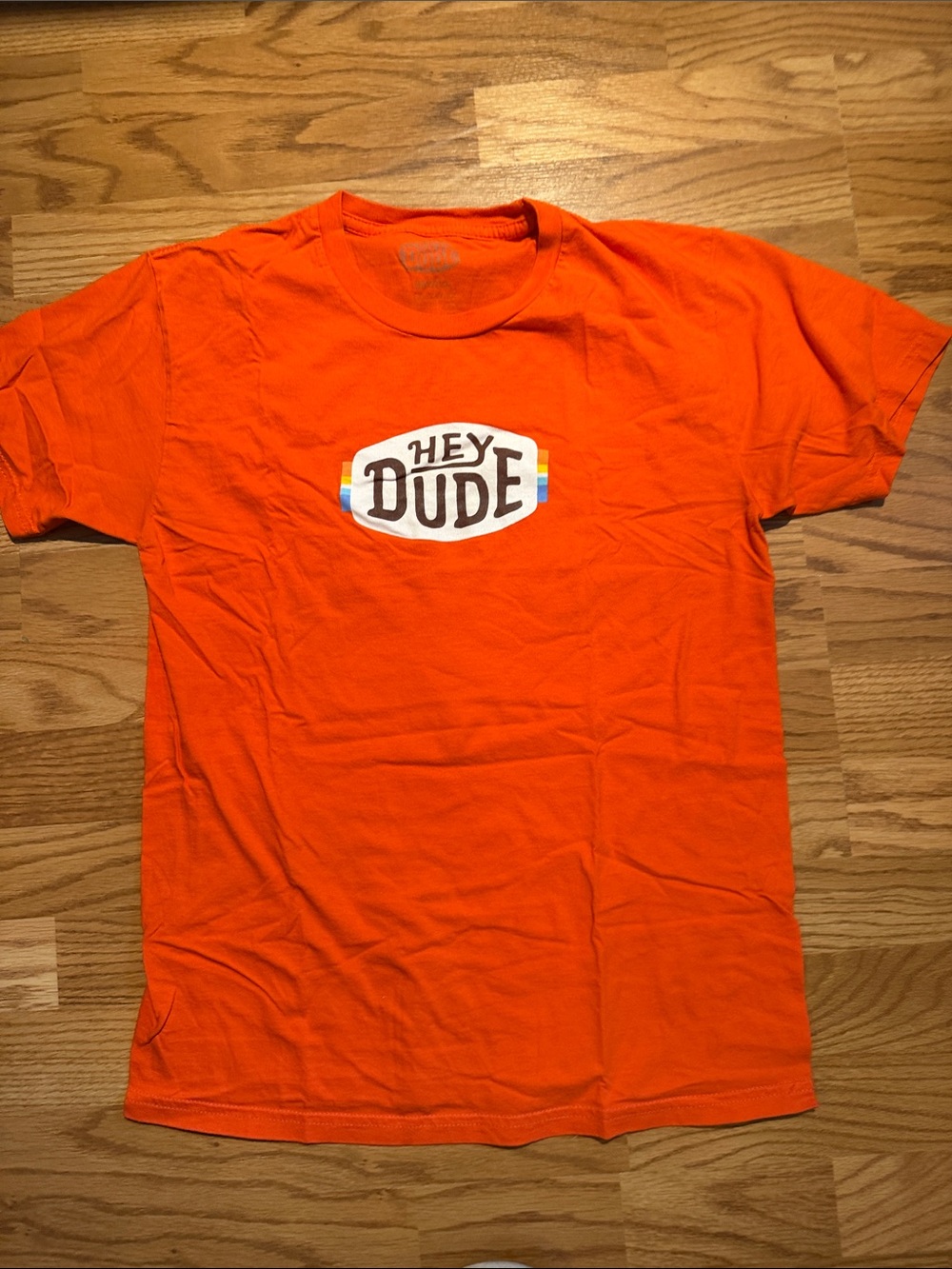 Hey Dude Orange Logo Short Sleeve Tee